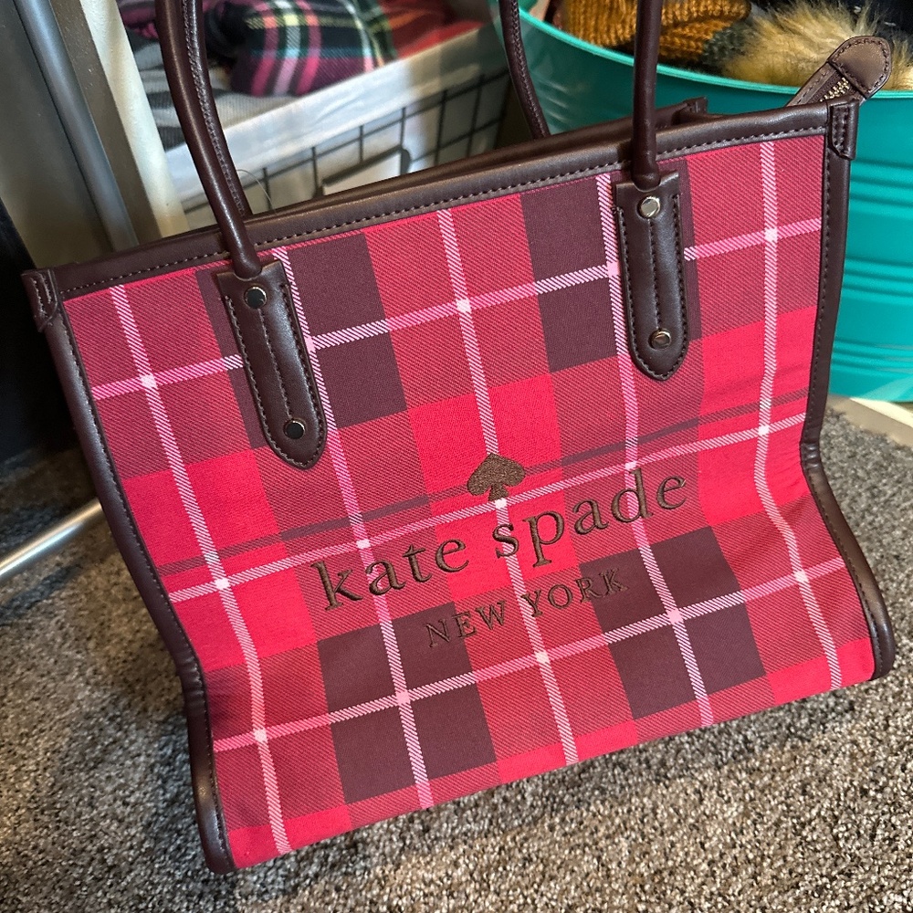 Kate spade plaid tote